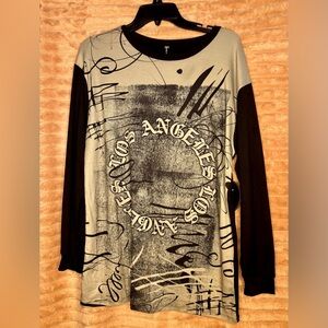 Look At Me Graphic Long Sleeve Top – Abstract Print – NWT – Size L